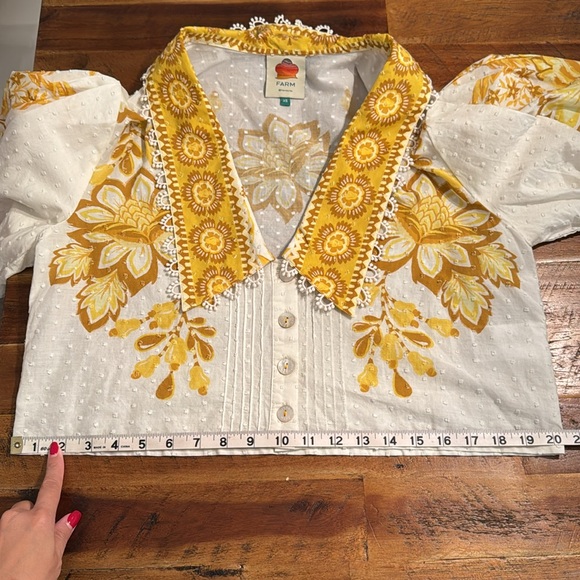 Aura Floral Cotton Crop Top sz Xs - Picture 5 of 5